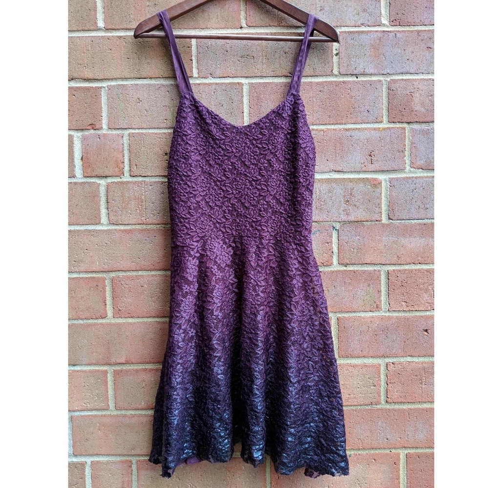 Free People Ombre Foil Dipped Lace Dress